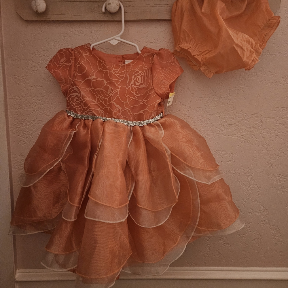 Charming Coral Kids Dress with Bloomers ** FINAL SALE** - Picture 6 of 6